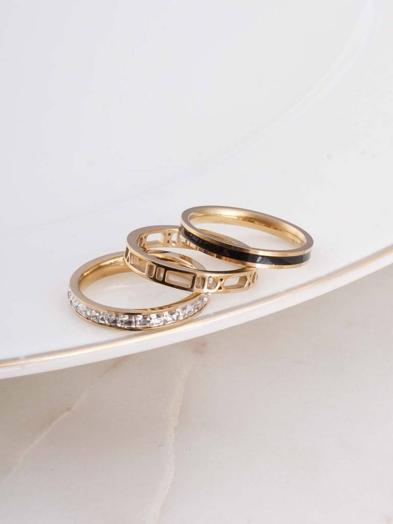 Stackable Gold Ring Set For Womens : SSWRG0714-7