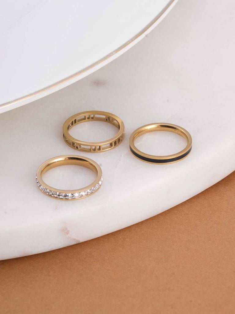 Stackable Gold Ring Set For Womens : SSWRG0714-7
