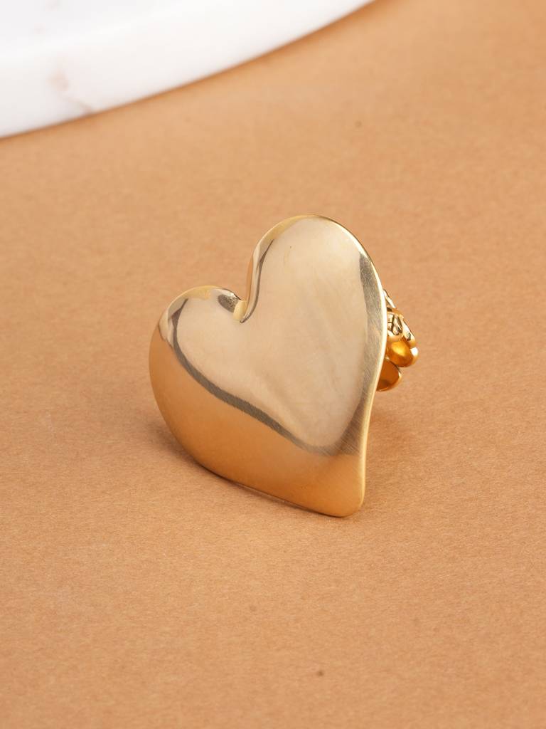Golden Drift Ring For Womens (Size- Adjustable) - Waterproof & Anti-Tarnish : SSWRG0753-A