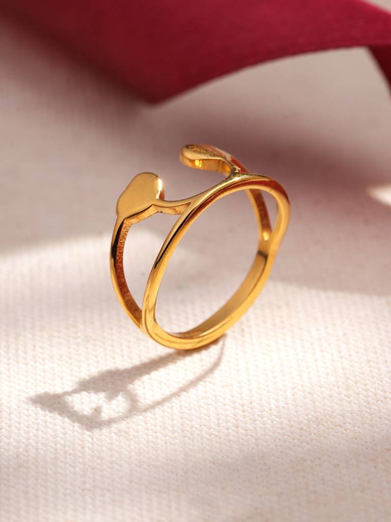 Curved Cutout Design Ring For Women (Size - A) : SSWRG0827-A