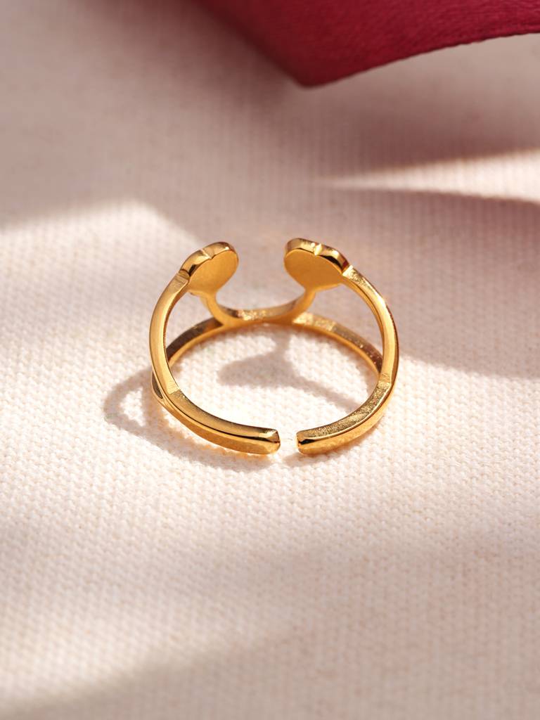 Curved Cutout Design Ring For Women (Size - A) : SSWRG0827-A