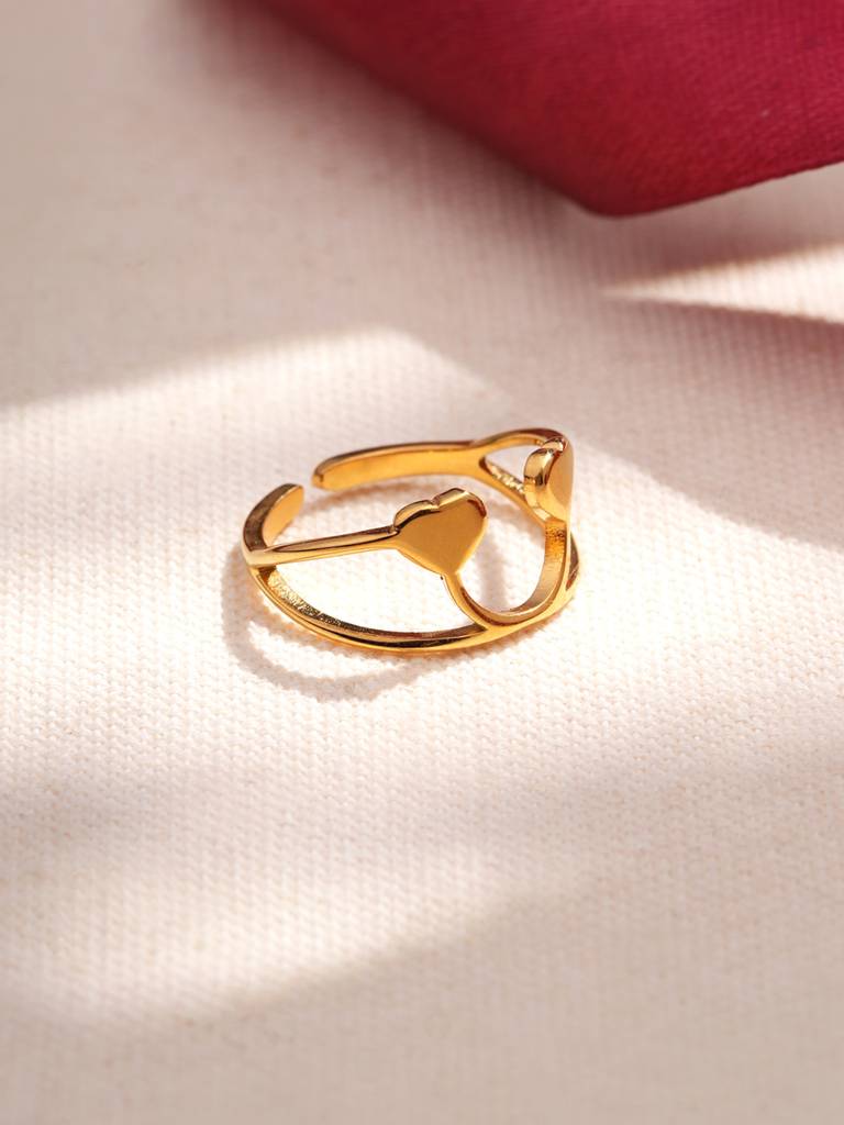 Curved Cutout Design Ring For Women (Size - A) : SSWRG0827-A