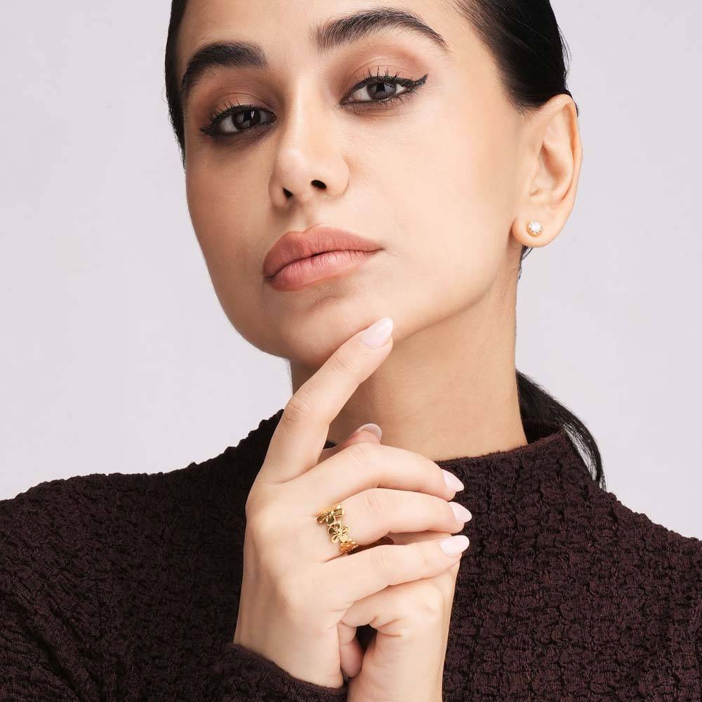 Floral Leaf Motif Band For Women (Size - A) : SSWRG0829-A