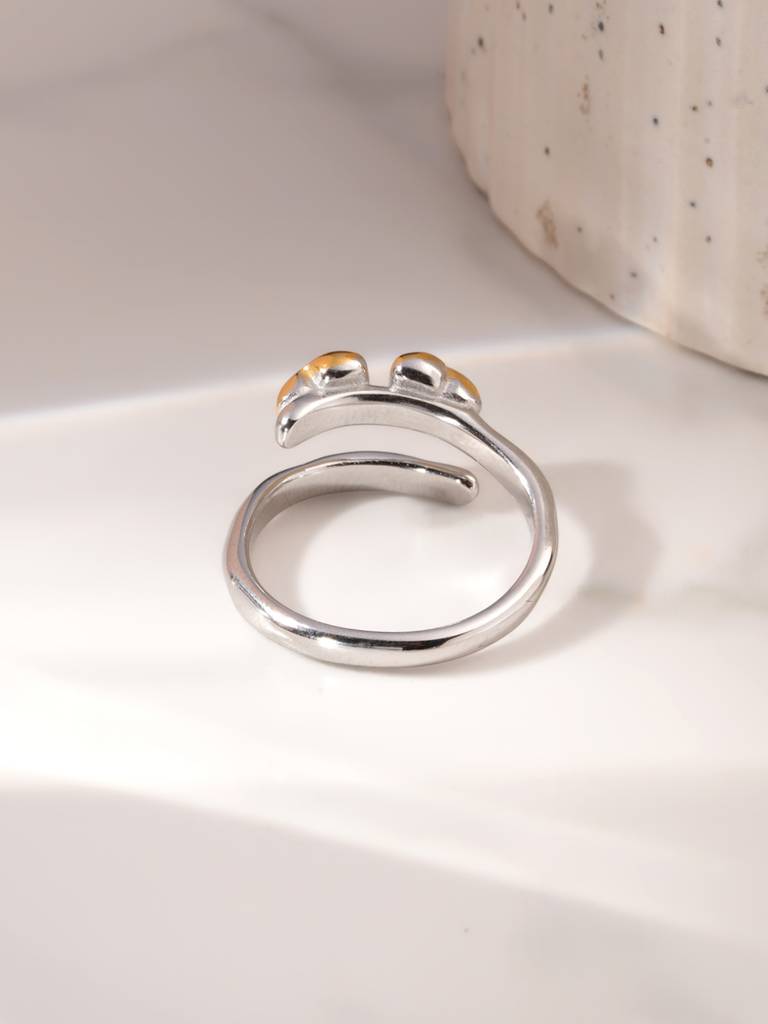 Twin Heartbud Wrap Ring For Womens : SSWRG0965-6