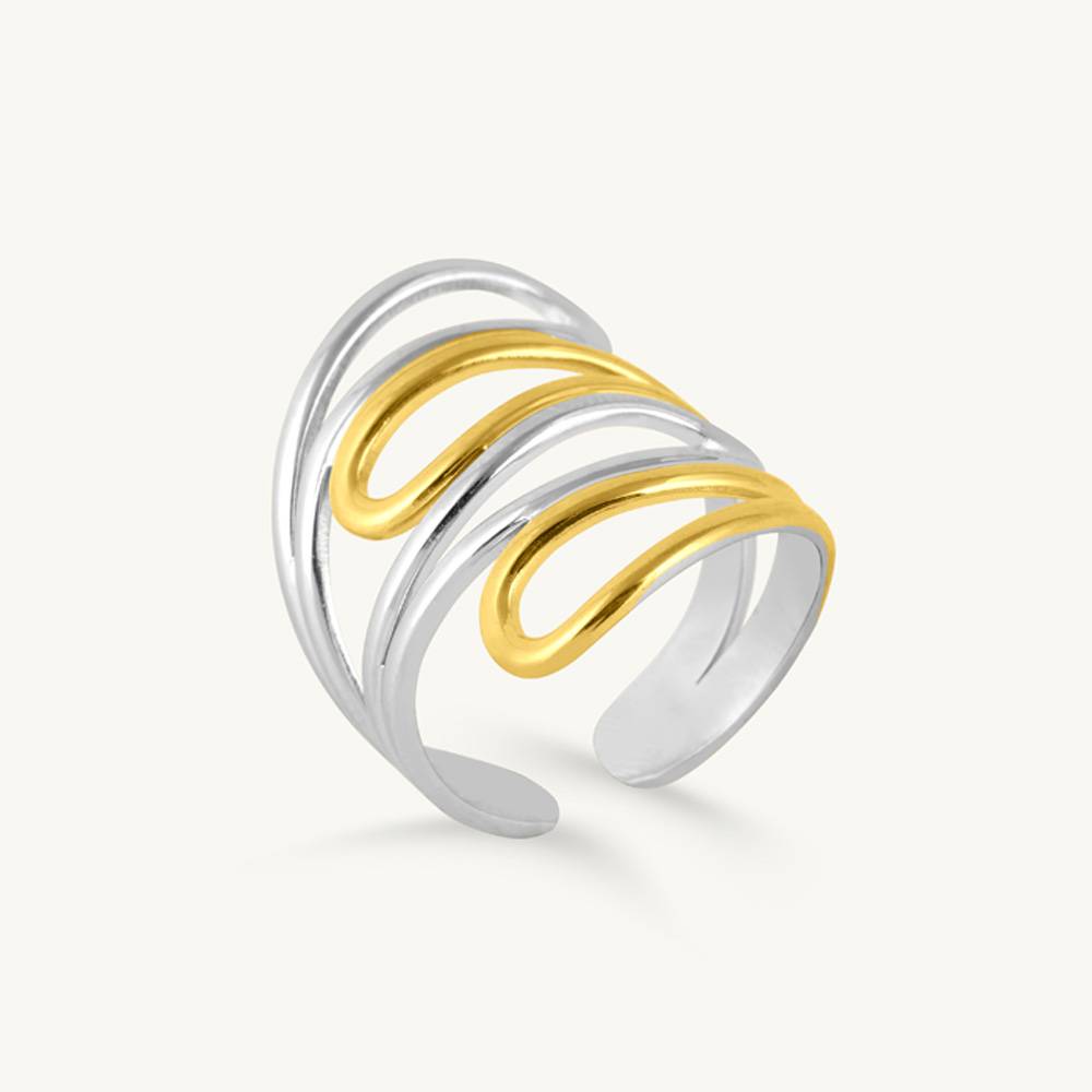 Dual Tone Flow Wrap Ring For Womens : SSWRG0968-6