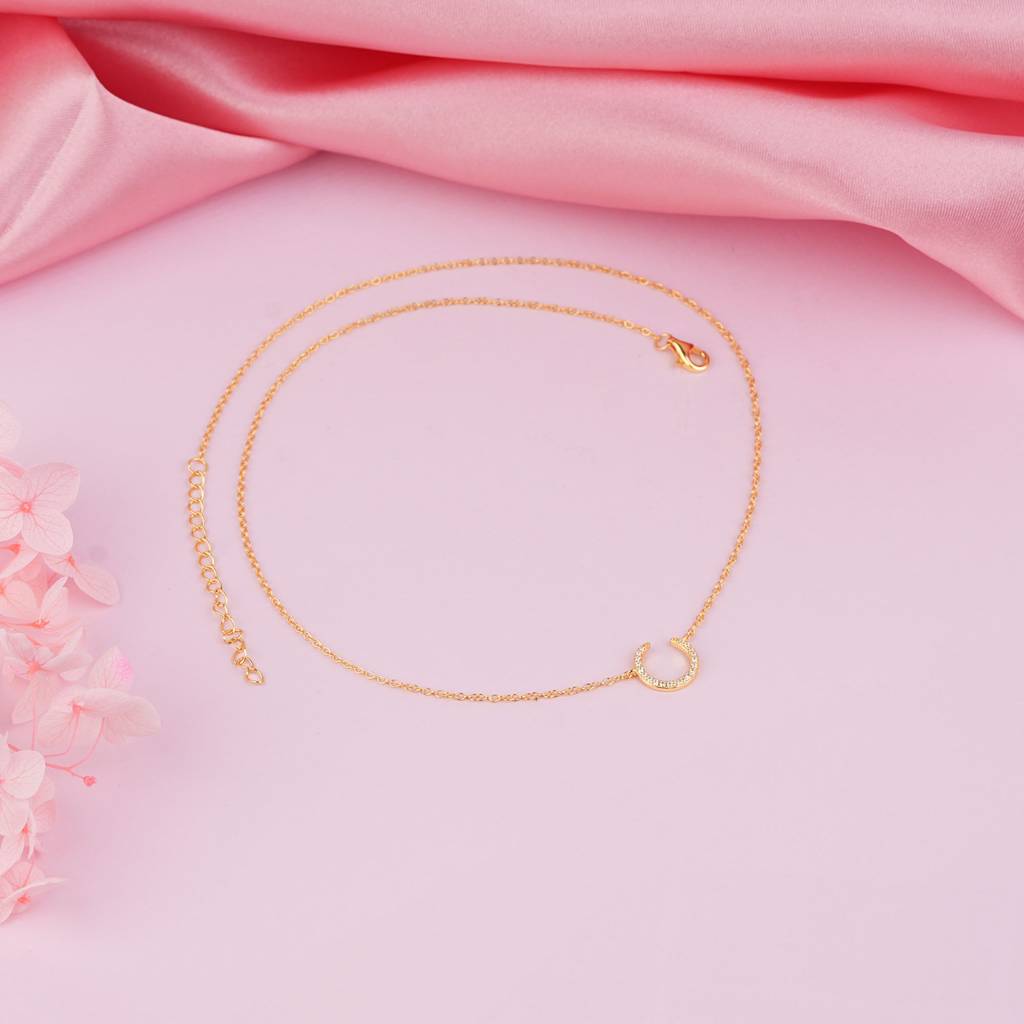 925 Sterling Silver Moonlit Muse Pendant Necklace : STNC35