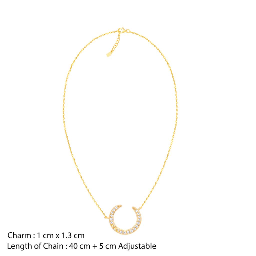 925 Sterling Silver Moonlit Muse Pendant Necklace : STNC35