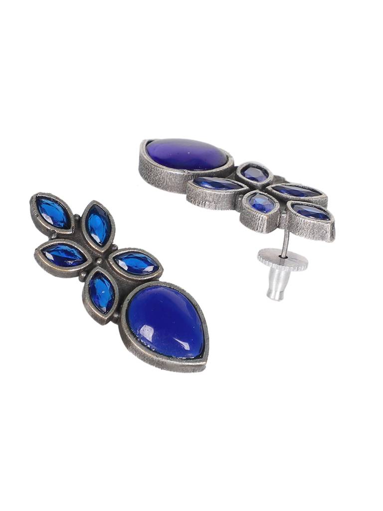 Firoza Neelam Stud Earrings : STONESTUD1386