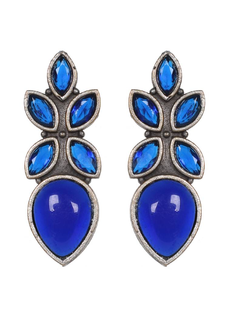 Firoza Neelam Stud Earrings : STONESTUD1386