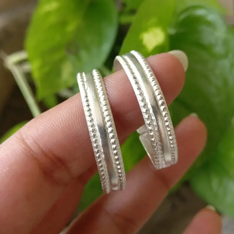 Adjustable D-Shape Terling Silver Toe Ring Big Size : STR001-B