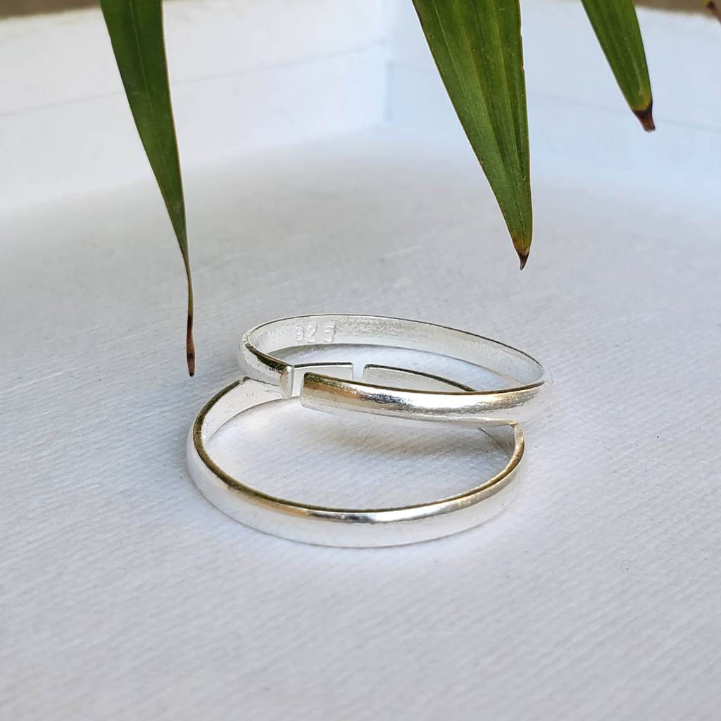 Sleek Silver Adjustable Sterling Silver Toe Ring : STR005