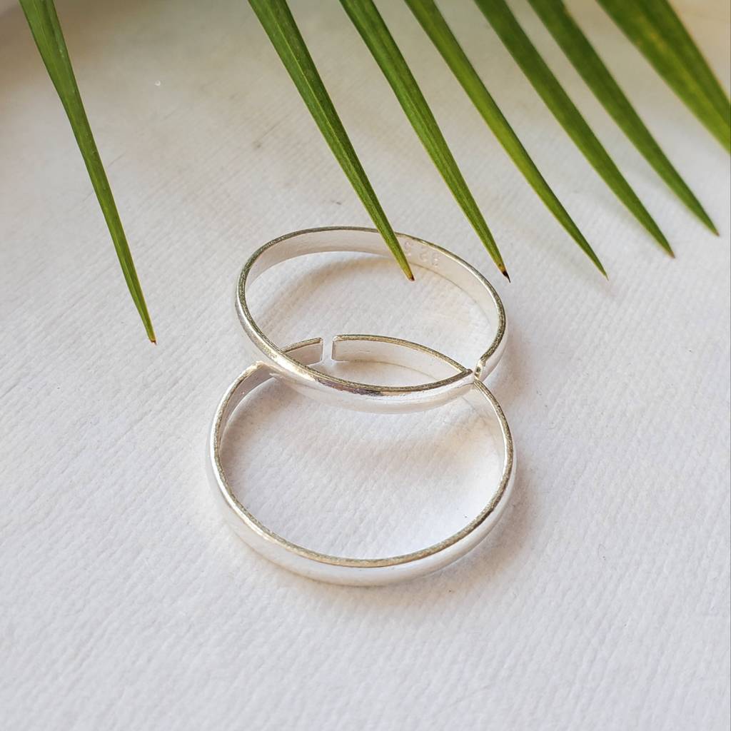 Sleek Silver Adjustable Sterling Silver Toe Ring : STR005