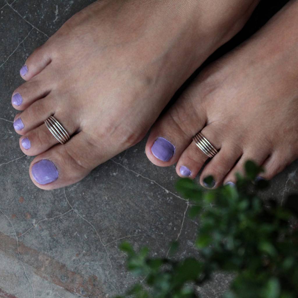 Multi-Band Adjustable Sterling Silver Toe Ring : STR009