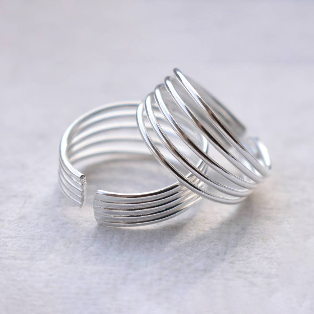Multi-Band Adjustable Sterling Silver Toe Ring : STR009