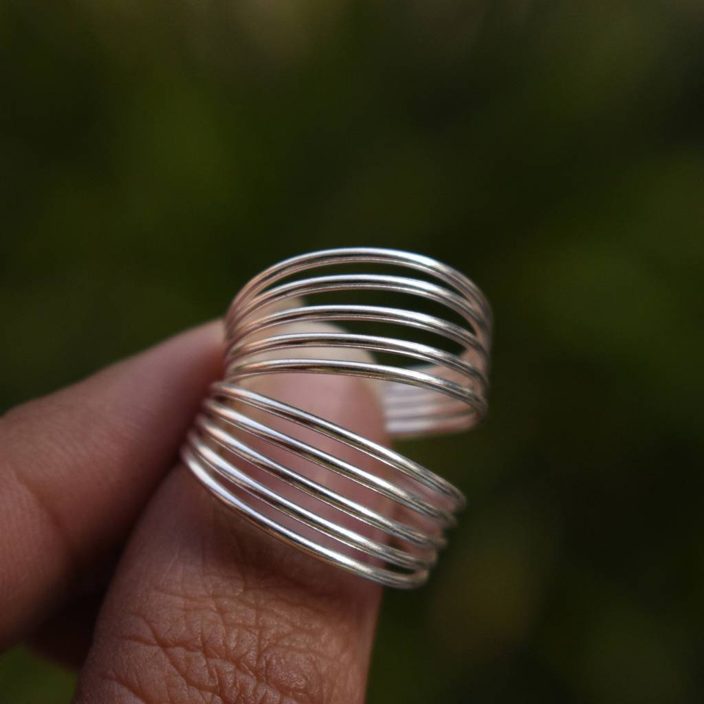 Multi-Band Adjustable Sterling Silver Toe Ring : STR009
