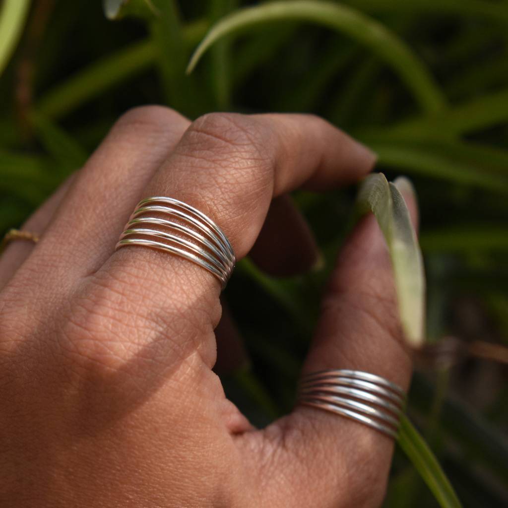 Multi-Band Adjustable Sterling Silver Toe Ring : STR009