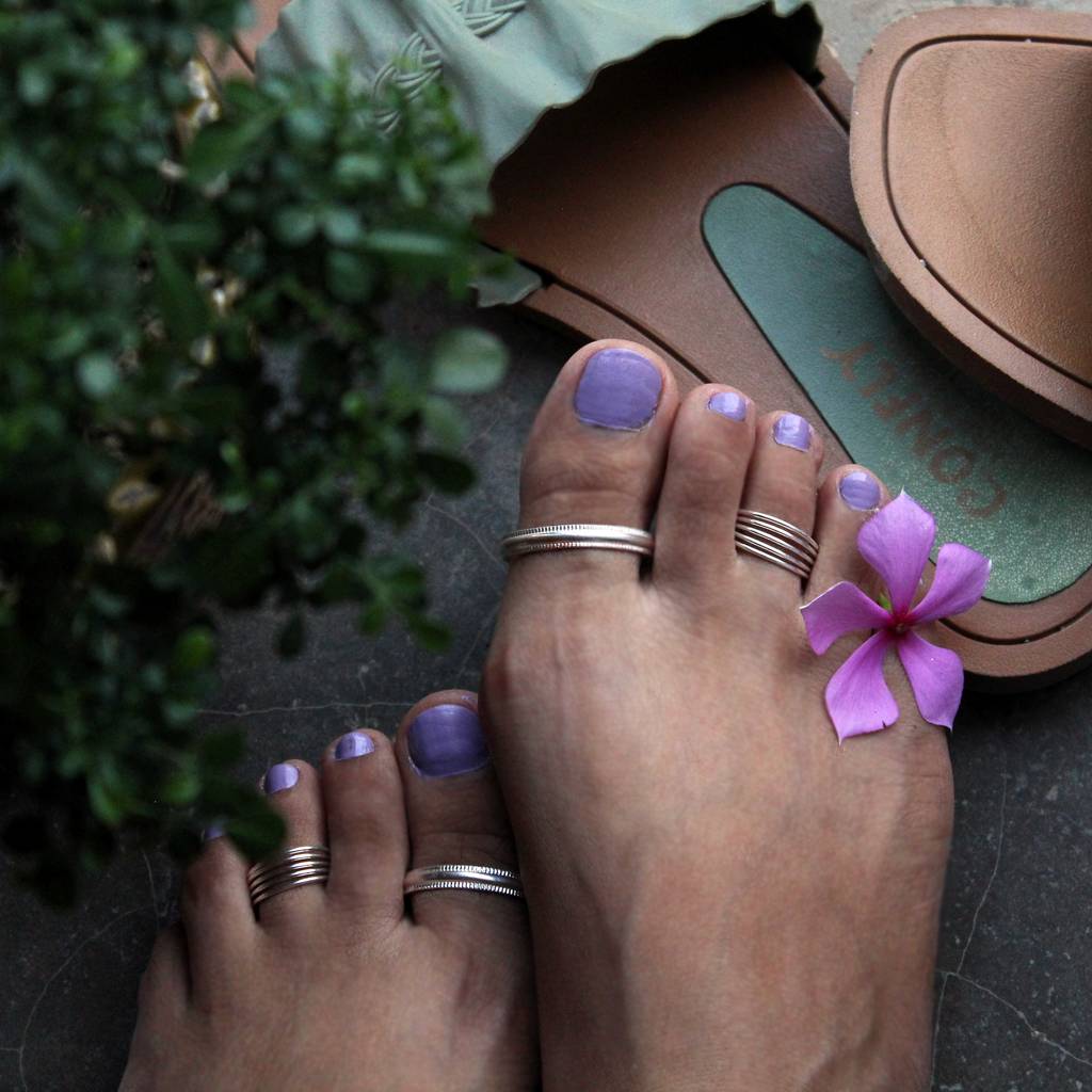 Multi-Band Adjustable Sterling Silver Toe Ring : STR009