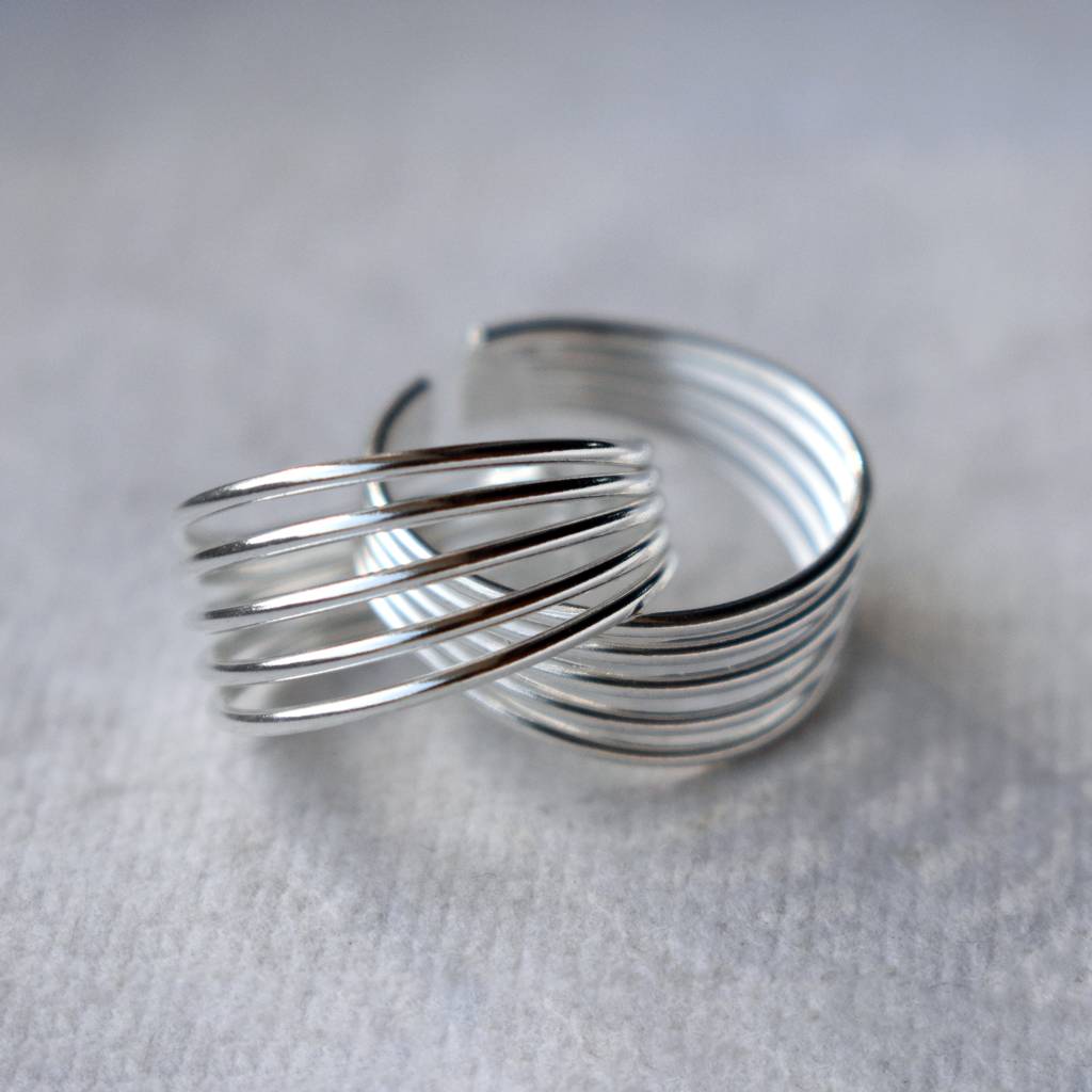 Multi-Band Adjustable Sterling Silver Toe Ring : STR009