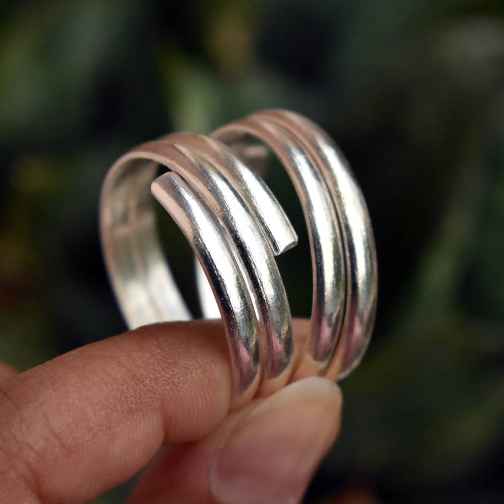 Double-Stacked Adjustable Sterling Silver Toe Ring : STR011