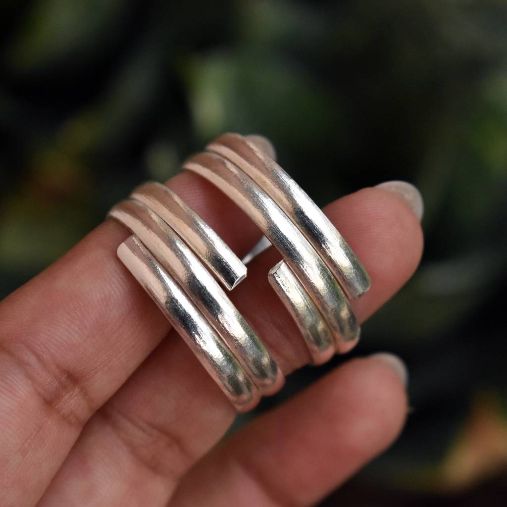 Double-Stacked Adjustable Sterling Silver Toe Ring : STR011