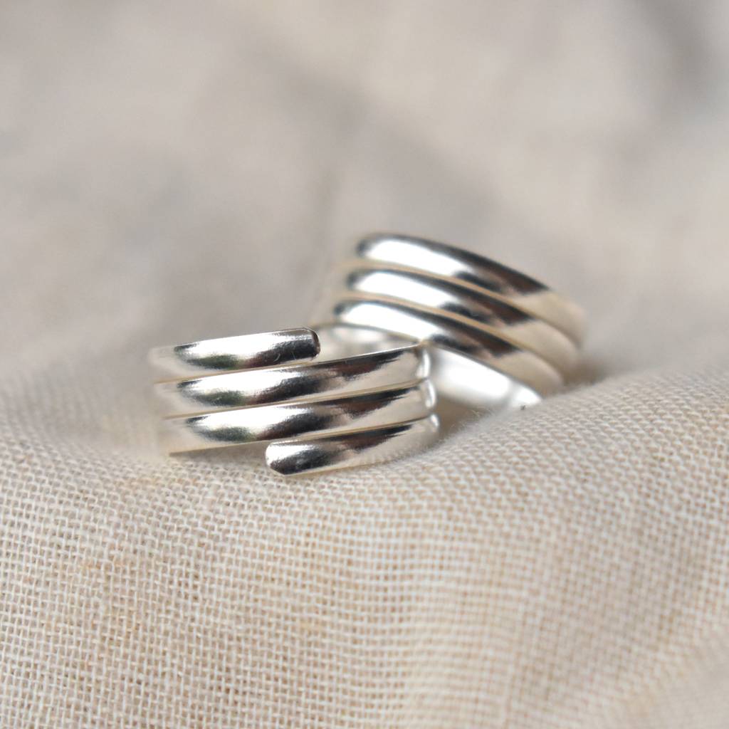 Multi Band Adjustable Sterling Silver Toe Ring : STR012