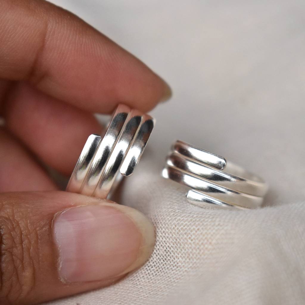 Multi Band Adjustable Sterling Silver Toe Ring : STR012