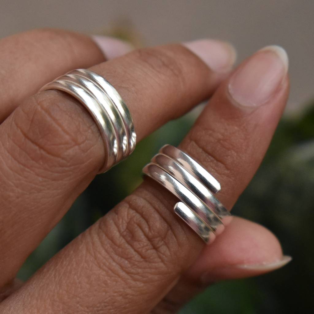 Multi Band Adjustable Sterling Silver Toe Ring : STR012