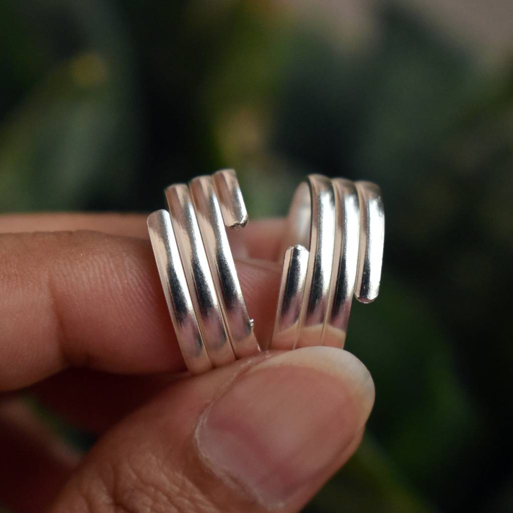 Multi Band Adjustable Sterling Silver Toe Ring : STR012