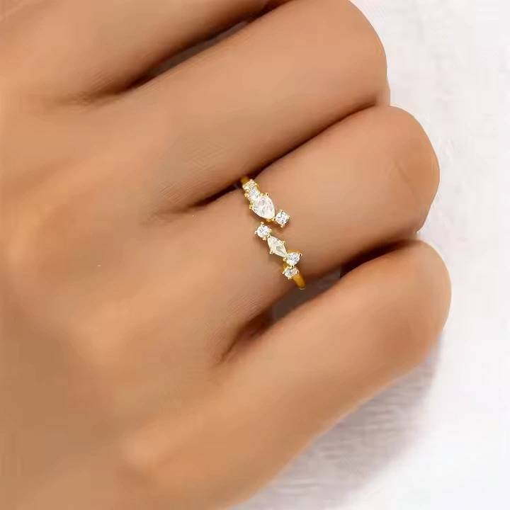 925 Sterling Silver Starlight Whisper Adjustable Ring : STRG24-A