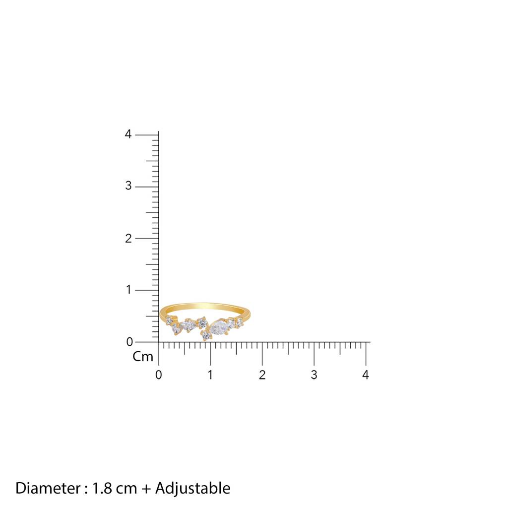 925 Sterling Silver Starlight Whisper Adjustable Ring : STRG24-A