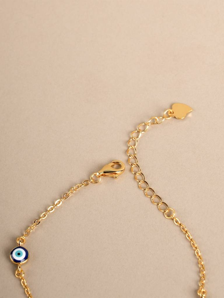 925 Sterling Silver Evil Eye 925 Silver Station Bracelet For Women : STWBR0497