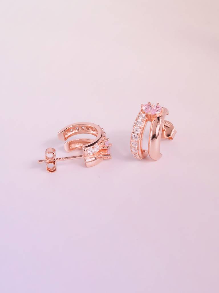 Lustrelove 925 Rose Gold Studs For Women : STWER0720