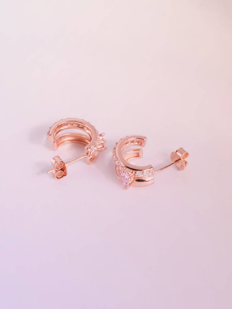 Lustrelove 925 Rose Gold Studs For Women : STWER0720