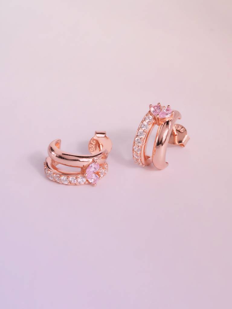 Lustrelove 925 Rose Gold Studs For Women : STWER0720