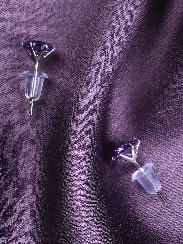 925 Sterling Silver Orchidtwinkle Studs For Womens - Waterproof & Anti-Tarnish : STWER0838