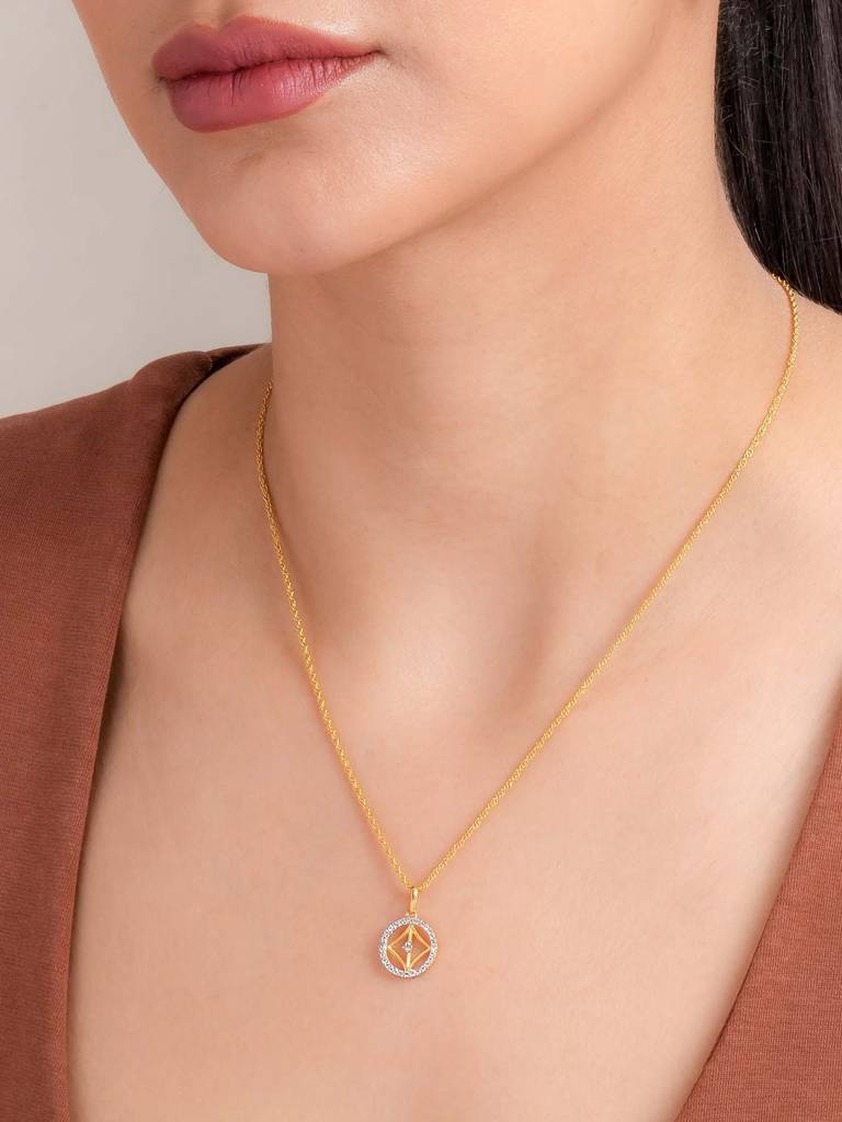 The Line Within 925 Silver Signature Charm Pendant Necklace For Women : STWNC0394