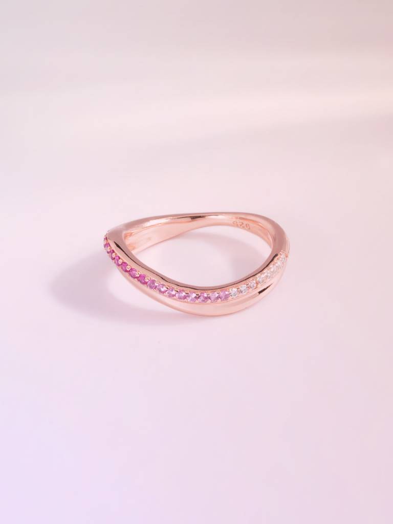 Petal Veil Rose Gold 925 Ring For Womens : STWRG0745-5