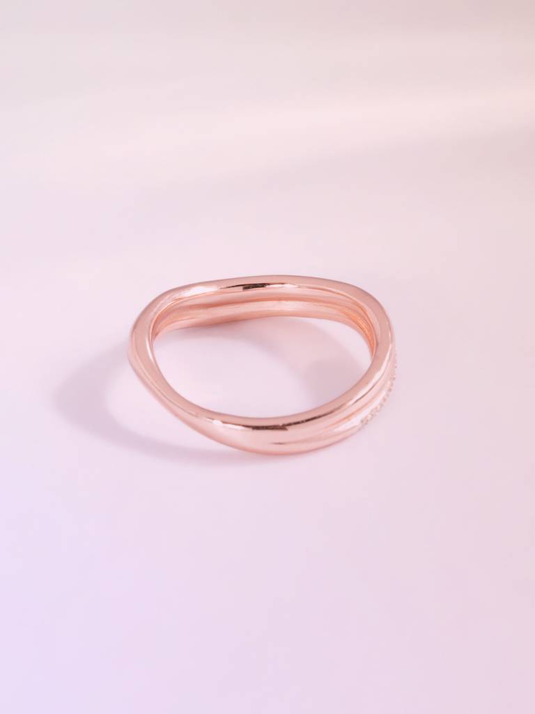 Petal Veil Rose Gold 925 Ring For Womens : STWRG0745-5