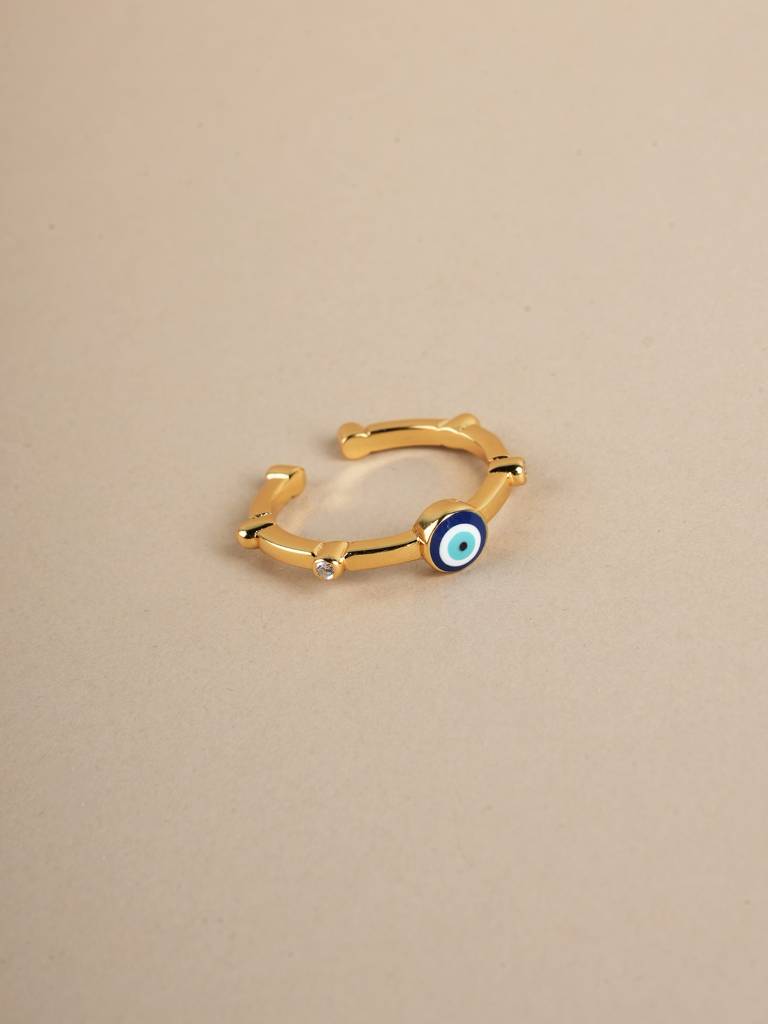 Evil Eye 925 Stone Band Ring For Womens - Size- Adjustable : STWRG0900-A