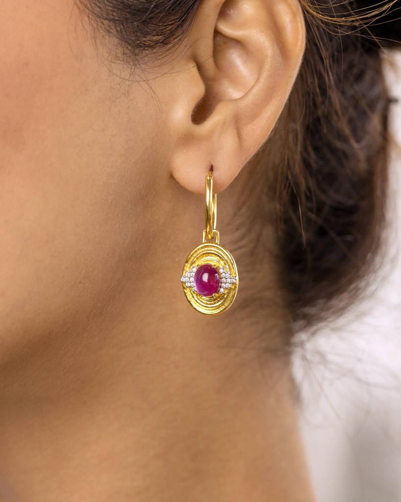 Ripple Ruby Charm Earring : SW-ER-04