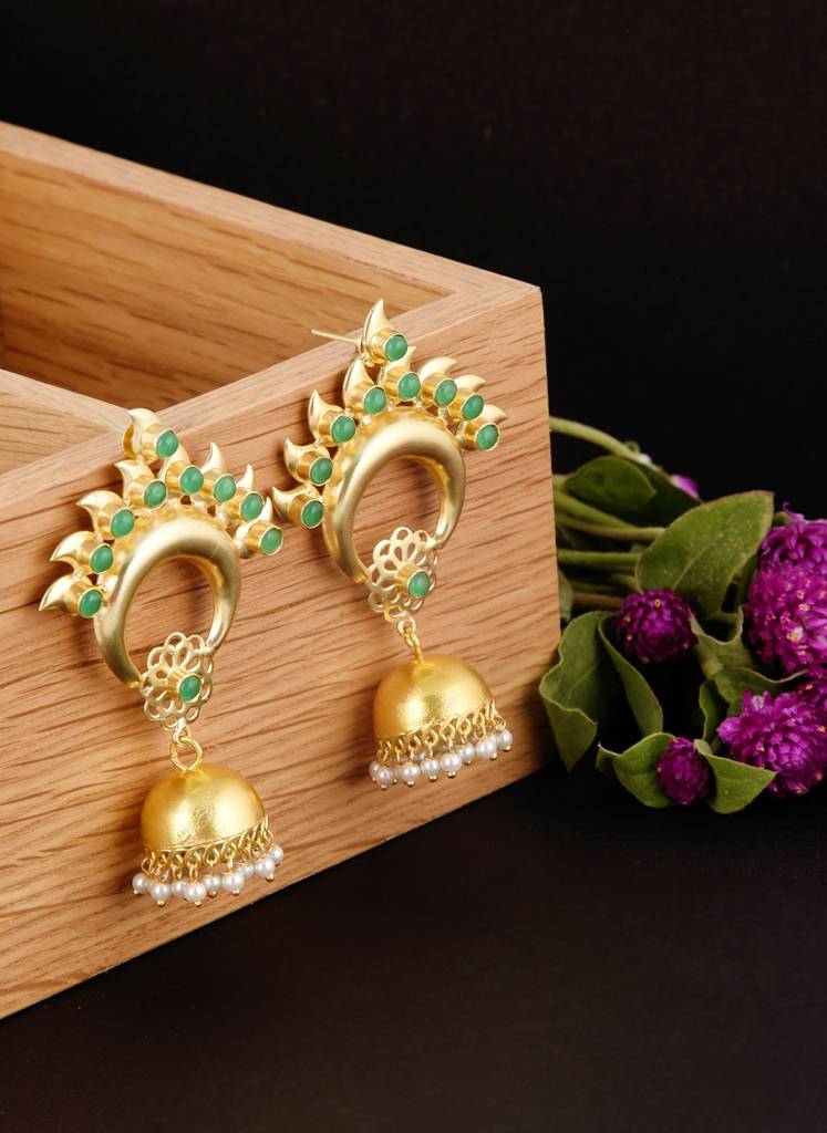 Emerald Crecent Jhumka : SWARNAJH1546