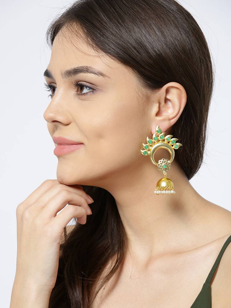 Emerald Crecent Jhumka : SWARNAJH1546