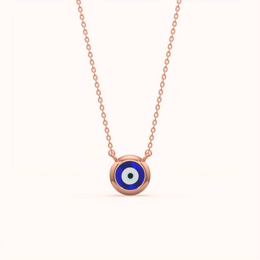 18K Gold Vermeil Delicate Evil Eye Pendant