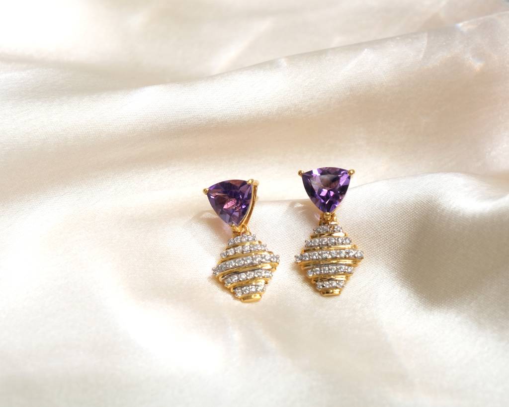 Amethyst Drop Earrings : SW-ER-01