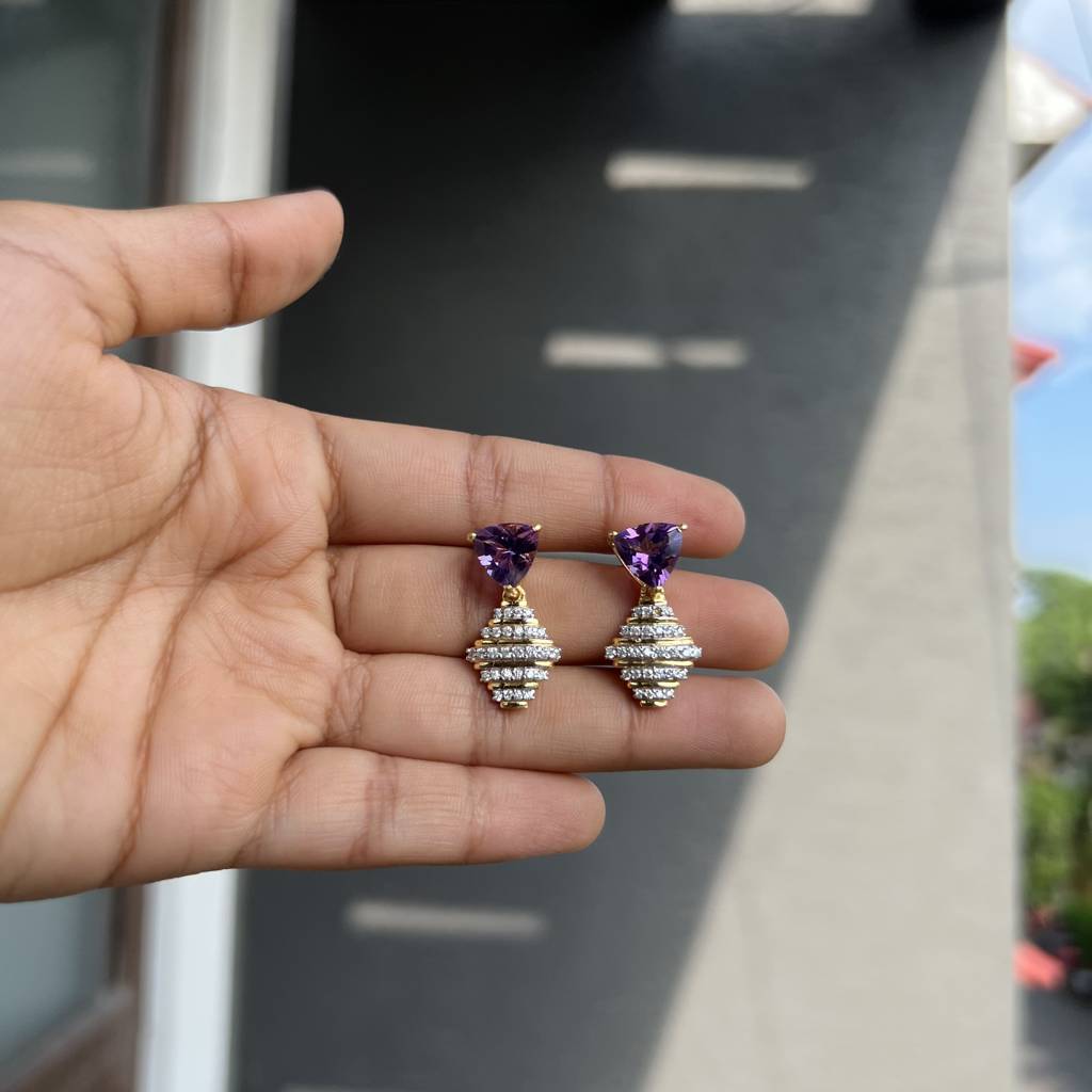 Amethyst Drop Earrings : SW-ER-01