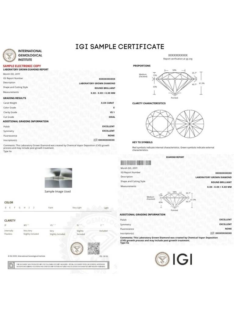 Six Prong 1 Ct Lab Grown Diamond Studs : E1058