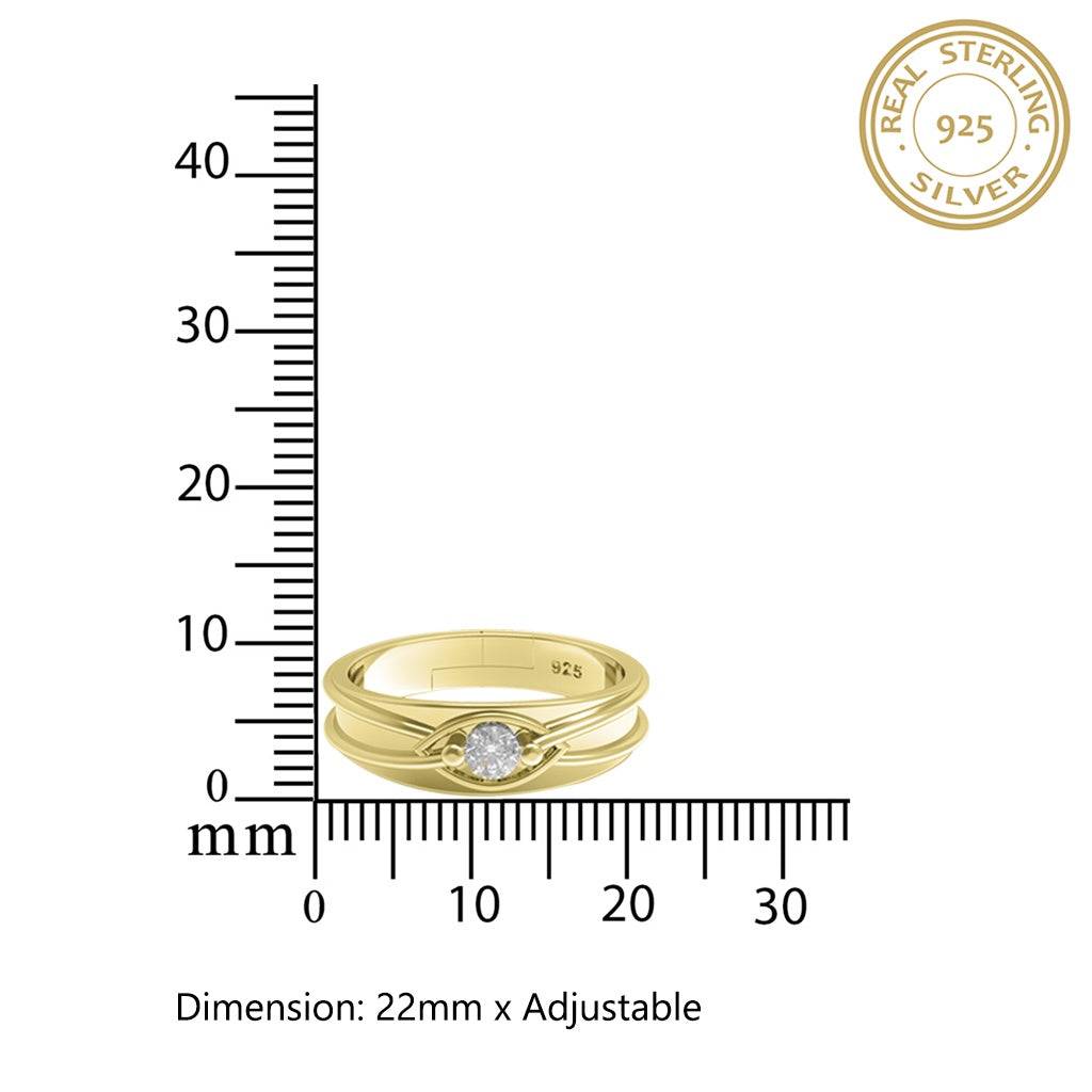 Golden Criss Cross Ring For Him : ZLCPLR-1007-MY