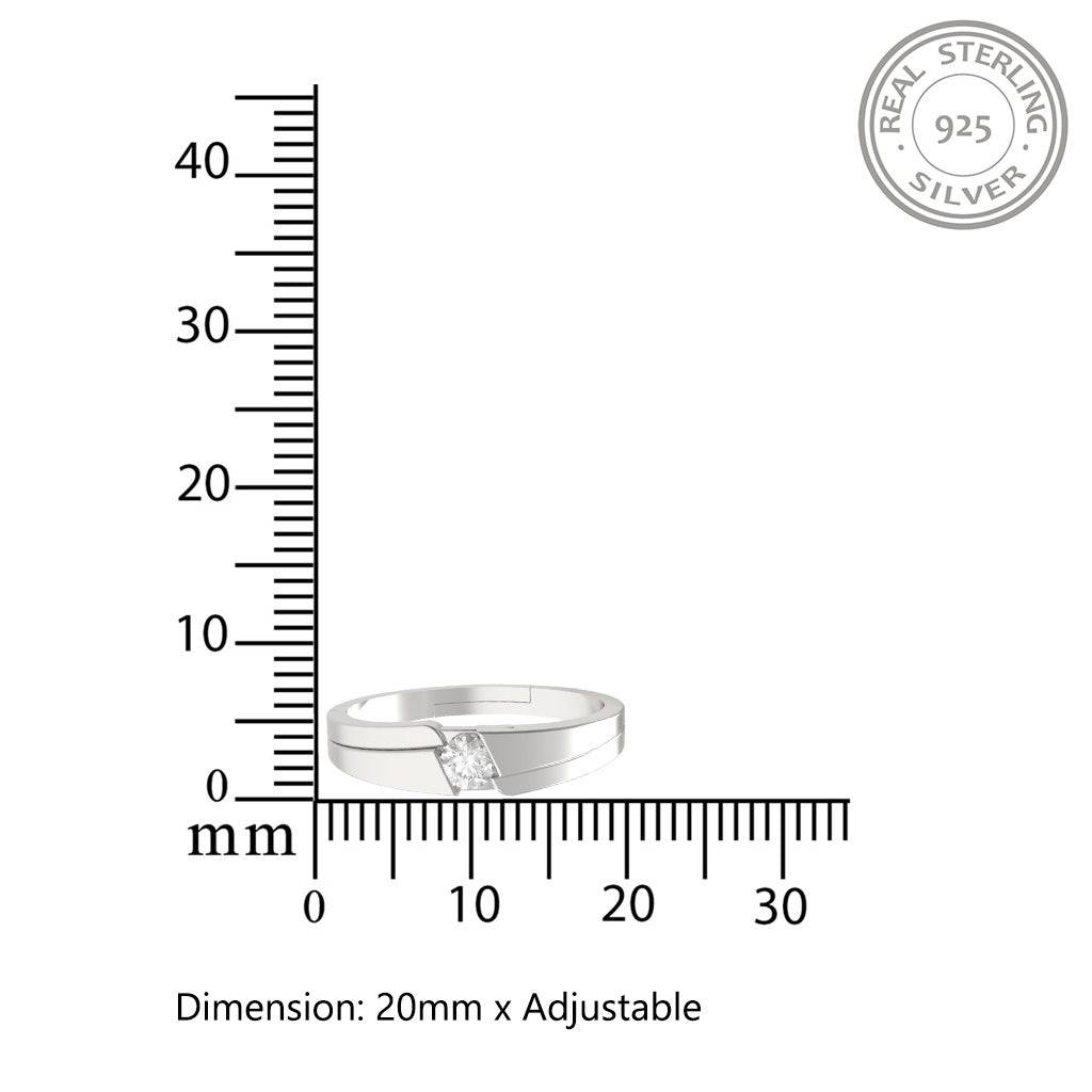 Silver Classic Solitaire Women'S Ring : ZLCPLR-1002-WW