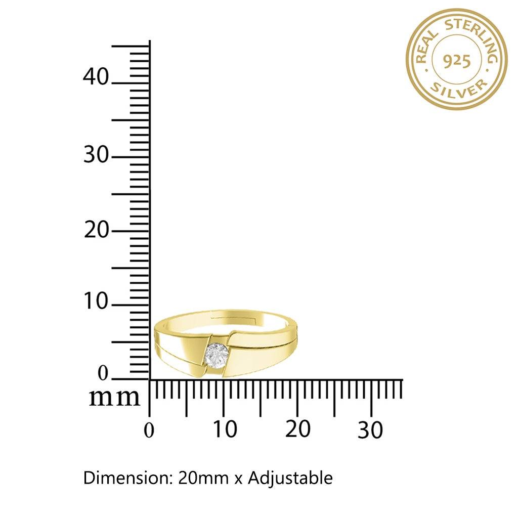 Golden Classic Solitaire Men'S Ring : ZLCPLR-1002-MY