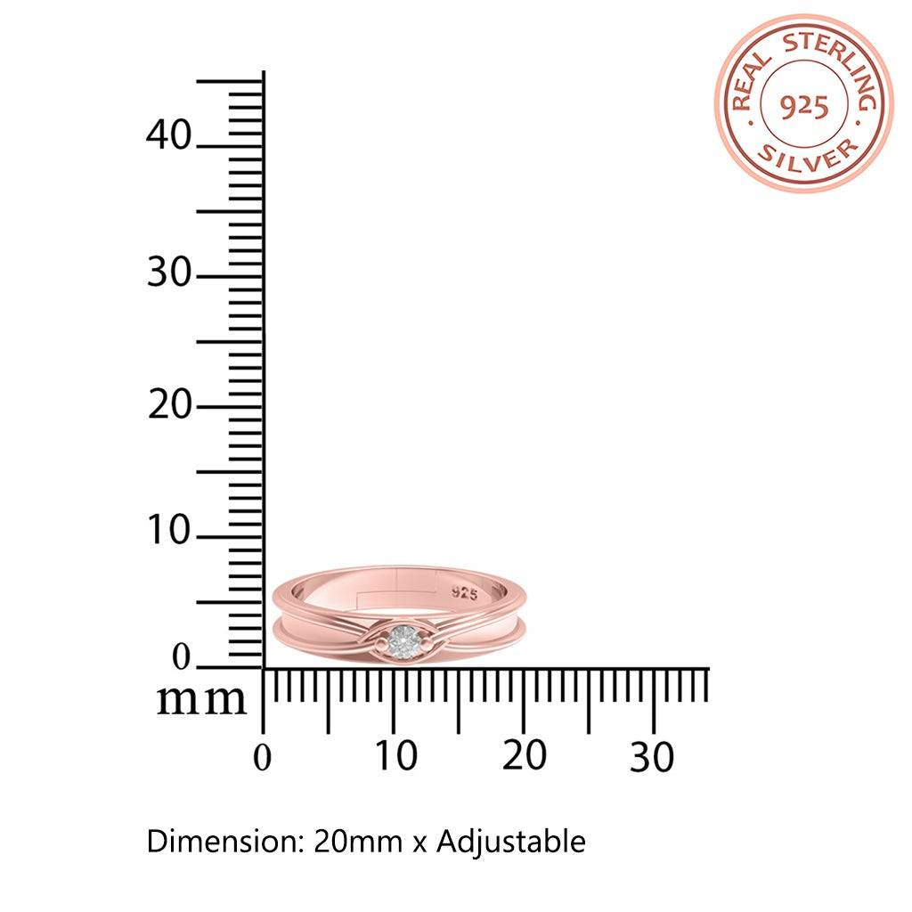 Rose Gold Criss Cross Ring For Her : ZLCPLR-1007-WR
